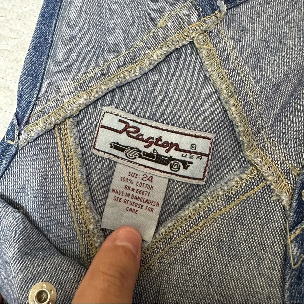 Vintage Discontinued Ragtop Blue Denim Overalls Size 24